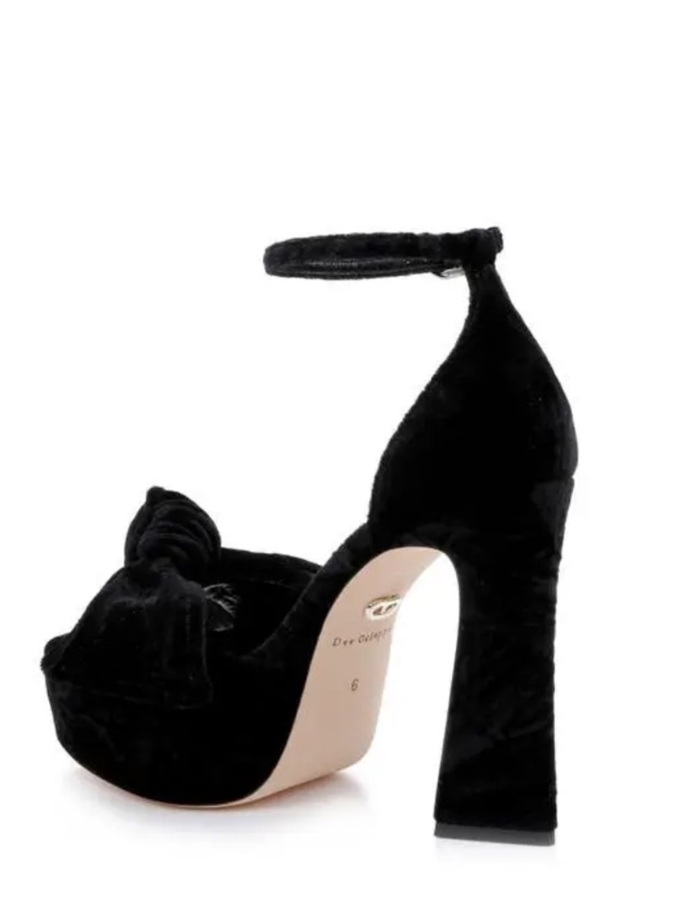 Dee Ocleppo Brenton 90mm Velvet Platform Sandal 38.5 View 2